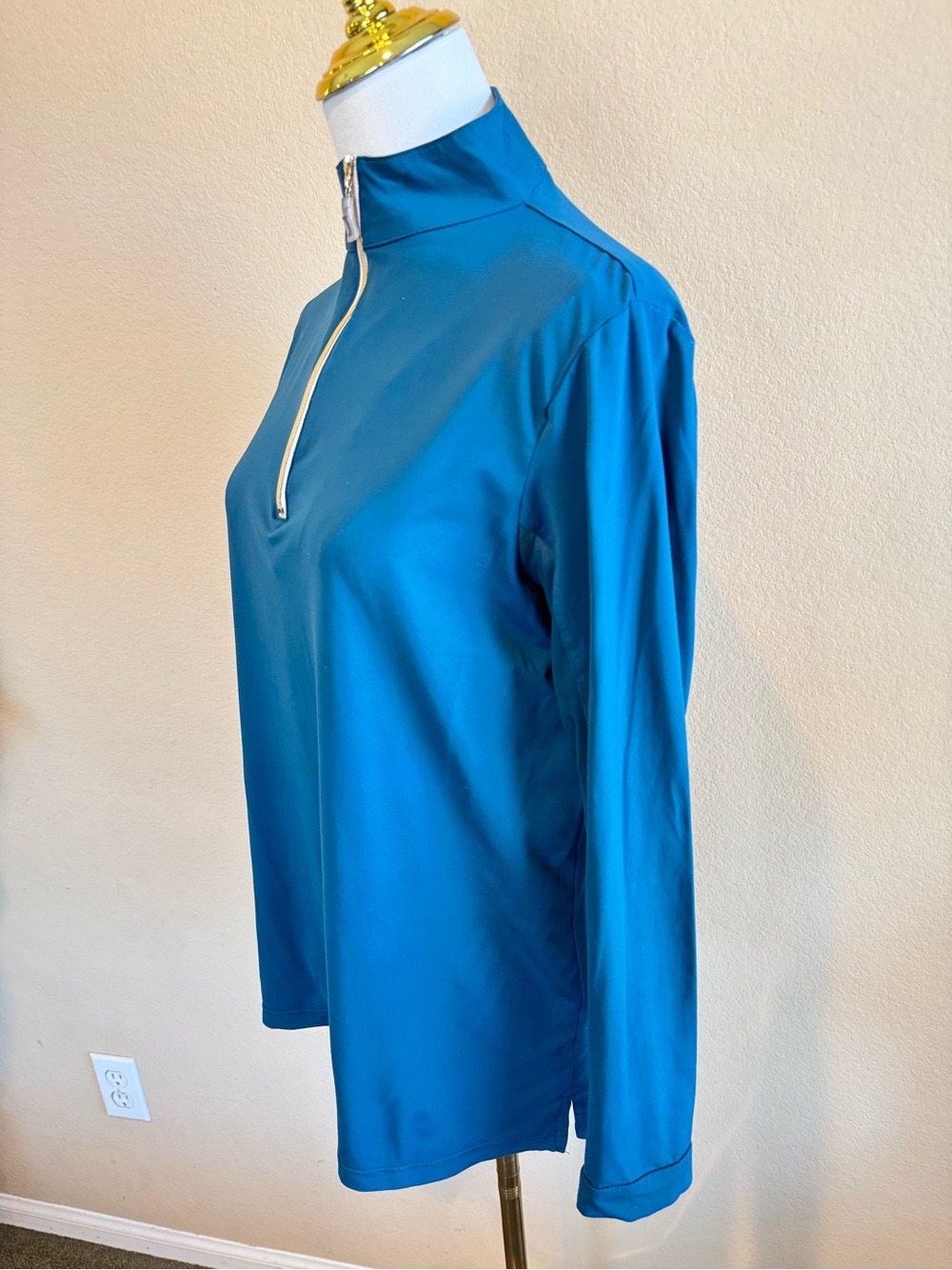 Tailored Sportsman Icefil 1/4 Zip Equestrian Riding Sun Shirt - Women’s L - Teal - Picture 7 of 13